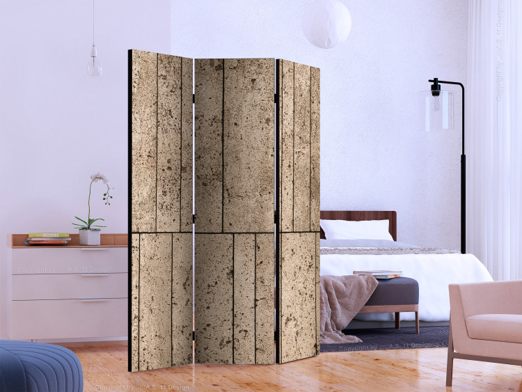 Room Divider Beige Wall - brown and concrete tile texture with large gradation 133595 additionalImage 2