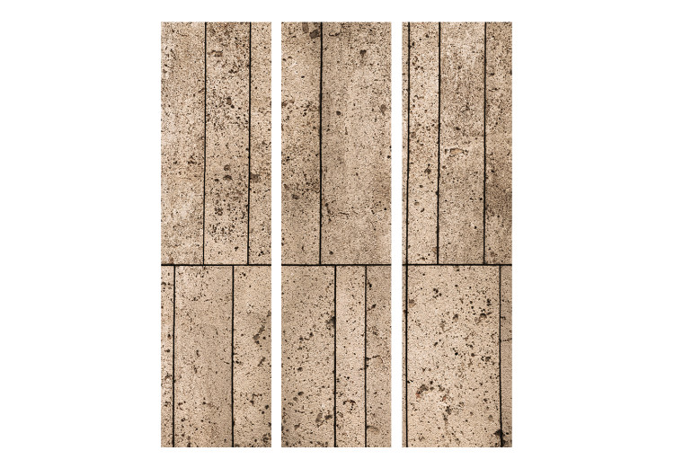 Room Divider Beige Wall - brown and concrete tile texture with large gradation 133595 additionalImage 3