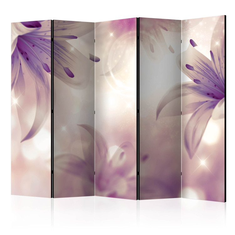 Room Divider Ballad of Delicacy II - purple lily flowers on a light background 133795