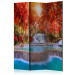 Room Divider Screen Magic of Nature - waterfall landscape amidst trees with red leaves 134095