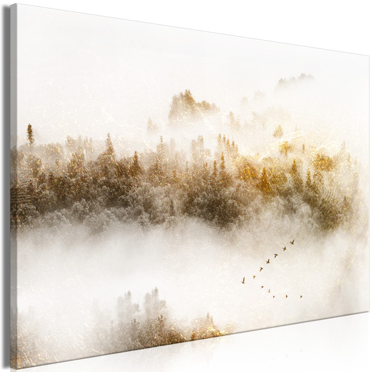 Canvas Golden Hills (1-piece) Wide - landscape of misty forest 135095 additionalImage 2
