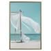 Poster Warm Breeze - beach seascape with white parasol against ocean 135295 additionalThumb 9
