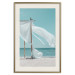 Poster Warm Breeze - beach seascape with white parasol against ocean 135295 additionalThumb 16