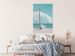 Poster Warm Breeze - beach seascape with white parasol against ocean 135295 additionalThumb 17