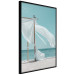 Poster Warm Breeze - beach seascape with white parasol against ocean 135295 additionalThumb 3