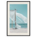 Poster Warm Breeze - beach seascape with white parasol against ocean 135295 additionalThumb 17