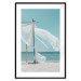 Poster Warm Breeze - beach seascape with white parasol against ocean 135295 additionalThumb 14