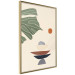 Poster On the Sunny Terrace - abstraction with a green leaf in Zen style 137495 additionalThumb 15