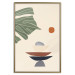 Poster On the Sunny Terrace - abstraction with a green leaf in Zen style 137495 additionalThumb 6