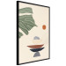 Poster On the Sunny Terrace - abstraction with a green leaf in Zen style 137495 additionalThumb 16