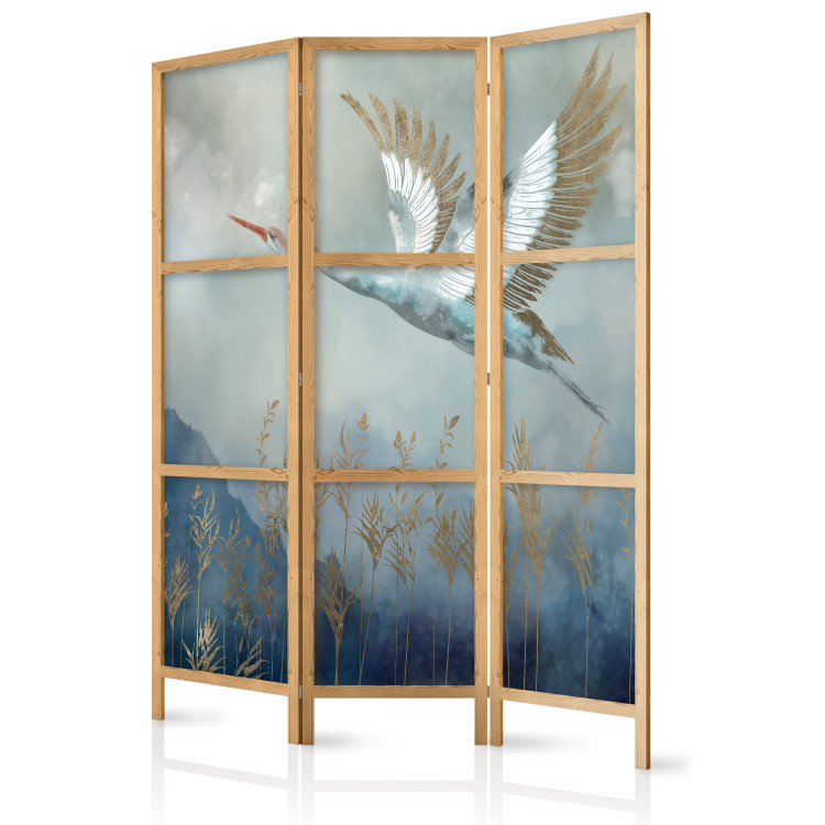 Room Divider Heron in Flight (3-piece) - Colorful bird against mountain and bright clouds backdrop 138295 additionalImage 5