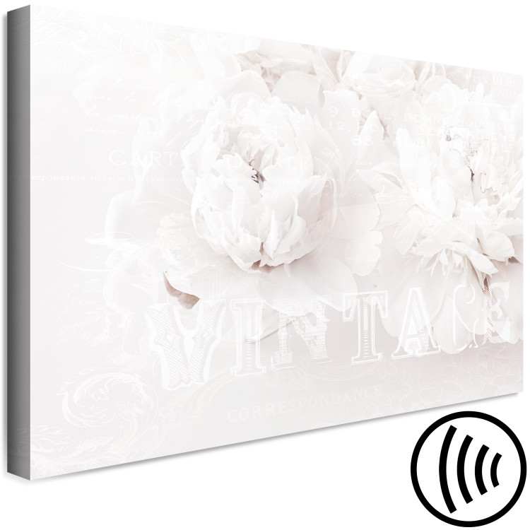 Canvas Print Vintage Bouquet (1-piece) Wide - white flowers and light captions 138795 additionalImage 6