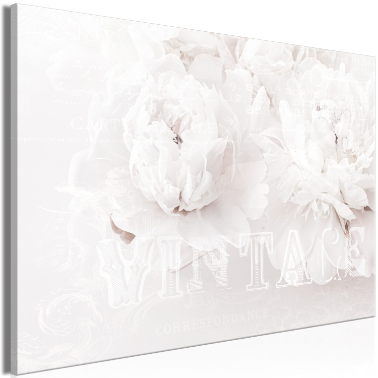Canvas Print Vintage Bouquet (1-piece) Wide - white flowers and light captions 138795 additionalImage 2