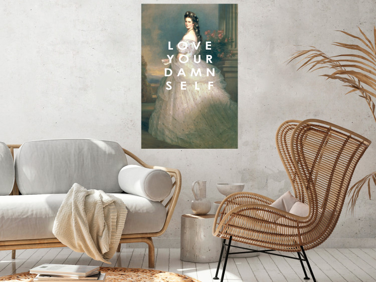 Wall Poster Love Your Damn Self - English texts and a woman in a wedding dress 138895 additionalImage 10