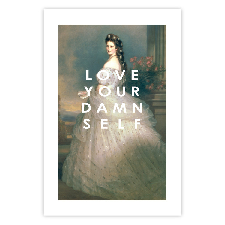 Wall Poster Love Your Damn Self - English texts and a woman in a wedding dress 138895 additionalImage 7