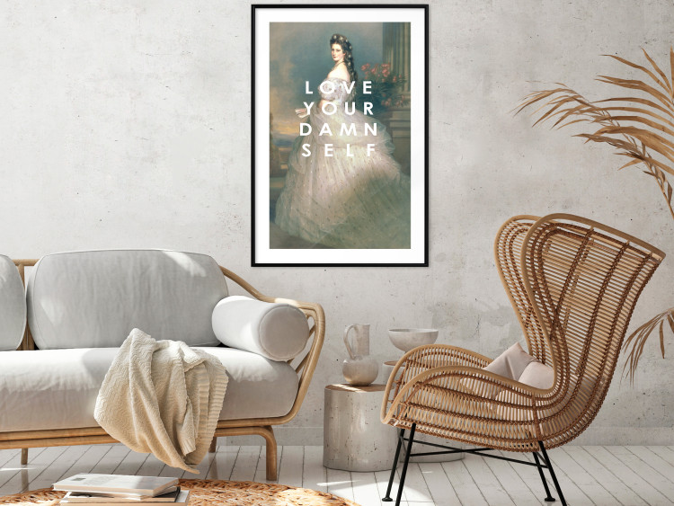 Wall Poster Love Your Damn Self - English texts and a woman in a wedding dress 138895 additionalImage 15