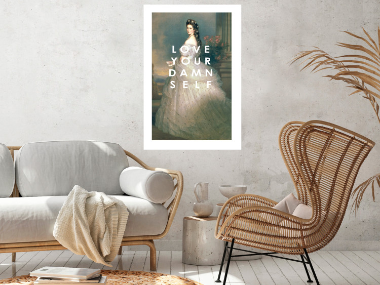 Wall Poster Love Your Damn Self - English texts and a woman in a wedding dress 138895 additionalImage 17