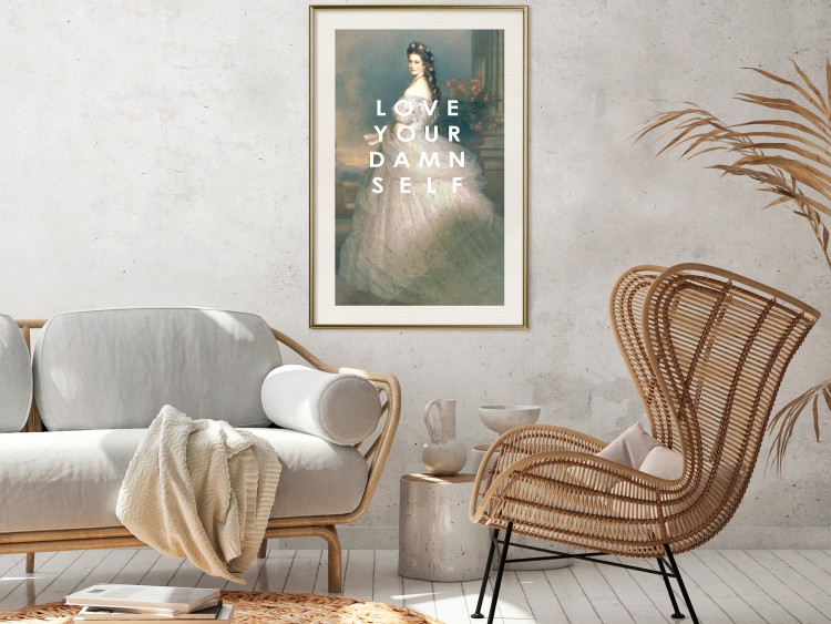 Wall Poster Love Your Damn Self - English texts and a woman in a wedding dress 138895 additionalImage 8