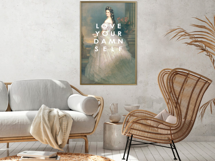 Wall Poster Love Your Damn Self - English texts and a woman in a wedding dress 138895 additionalImage 12