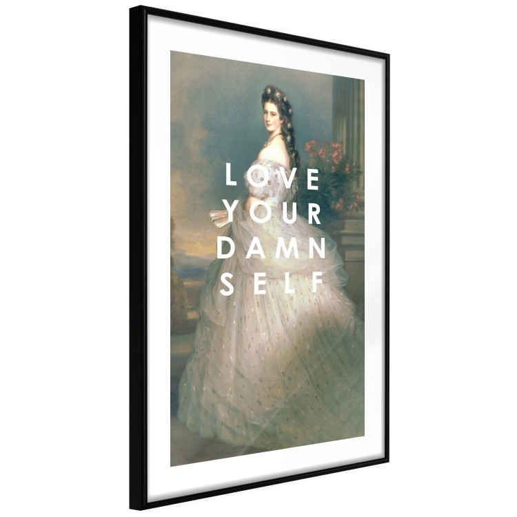 Wall Poster Love Your Damn Self - English texts and a woman in a wedding dress 138895 additionalImage 14