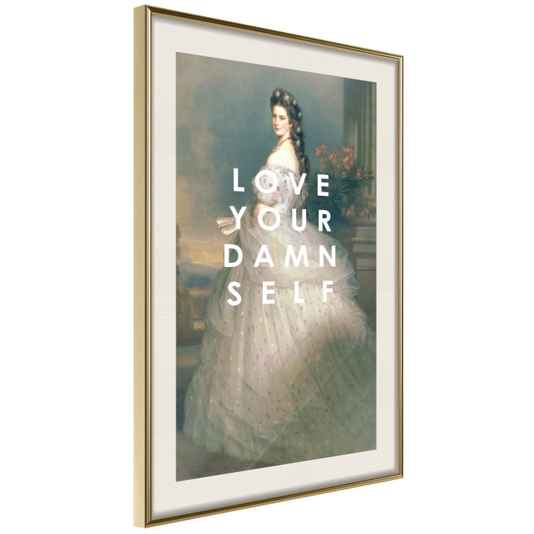 Wall Poster Love Your Damn Self - English texts and a woman in a wedding dress 138895 additionalImage 14