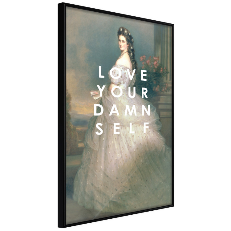 Wall Poster Love Your Damn Self - English texts and a woman in a wedding dress 138895 additionalImage 3