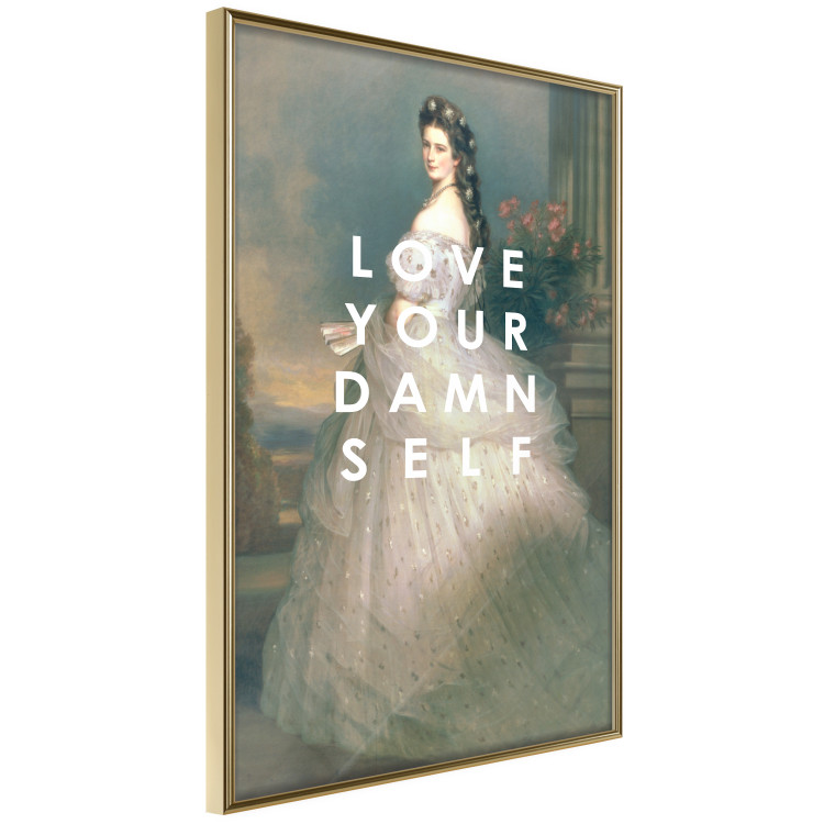 Wall Poster Love Your Damn Self - English texts and a woman in a wedding dress 138895 additionalImage 18