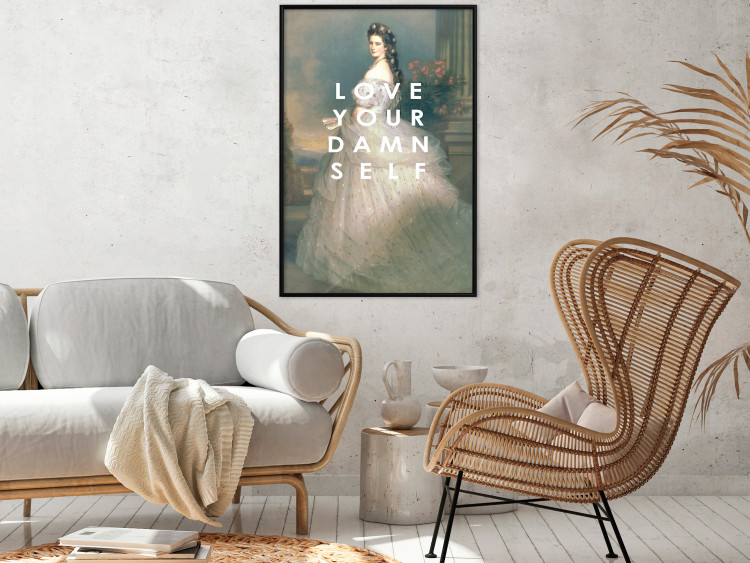 Wall Poster Love Your Damn Self - English texts and a woman in a wedding dress 138895 additionalImage 21