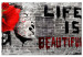 Canvas Banksy mural with Life is Beautiful (1 Part) Wide 143695