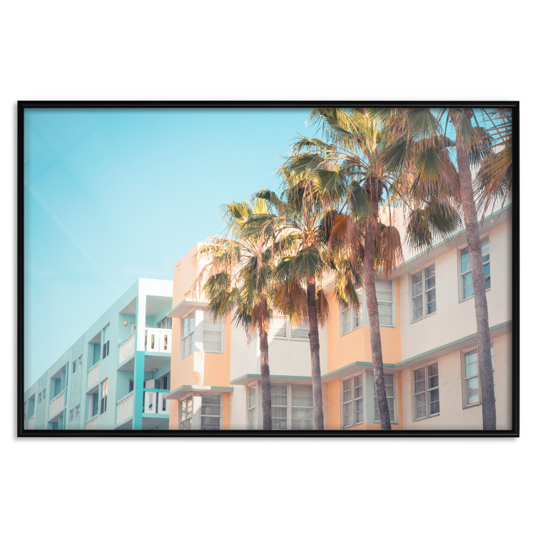 Wall Poster The City of Miami - Palm Trees and the Florida Coast Architecture in Summer in Pastels 144495 additionalImage 22