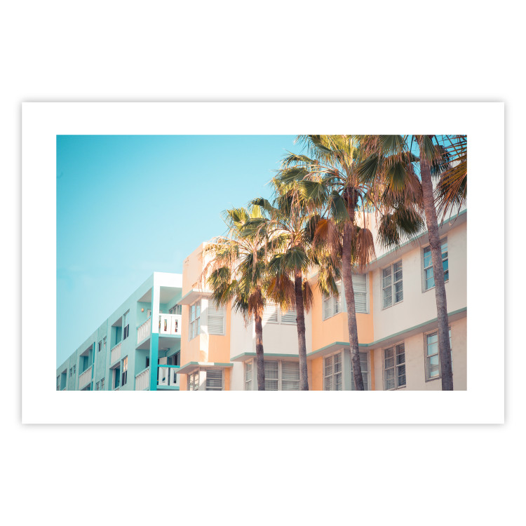 Wall Poster The City of Miami - Palm Trees and the Florida Coast Architecture in Summer in Pastels 144495 additionalImage 20