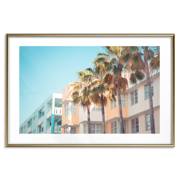 Wall Poster The City of Miami - Palm Trees and the Florida Coast Architecture in Summer in Pastels 144495 additionalImage 26
