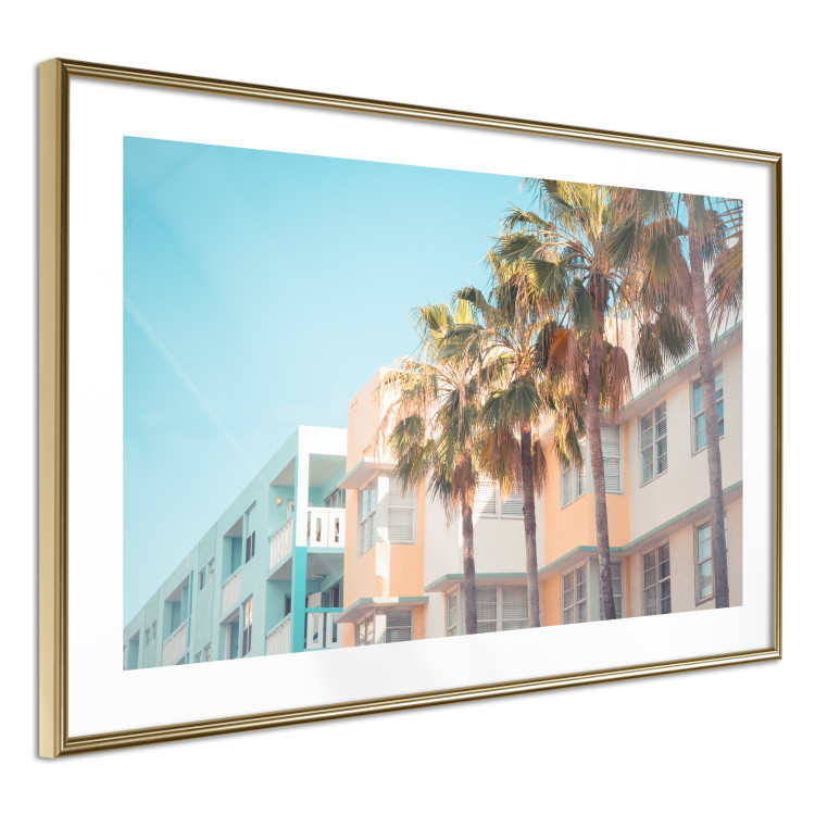 Wall Poster The City of Miami - Palm Trees and the Florida Coast Architecture in Summer in Pastels 144495 additionalImage 7
