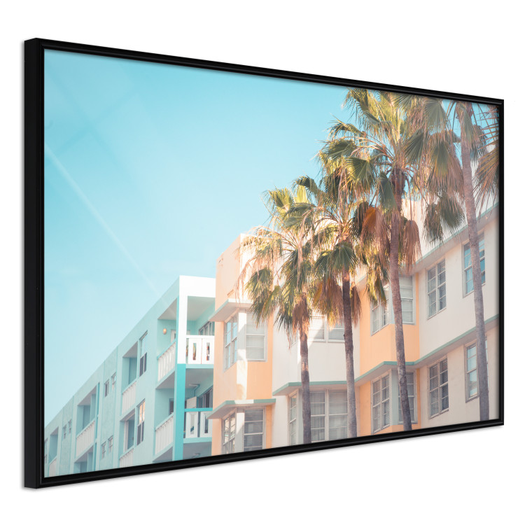 Wall Poster The City of Miami - Palm Trees and the Florida Coast Architecture in Summer in Pastels 144495 additionalImage 6