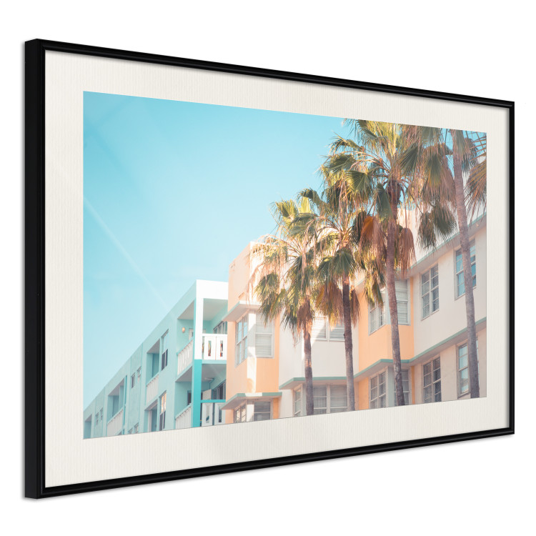 Wall Poster The City of Miami - Palm Trees and the Florida Coast Architecture in Summer in Pastels 144495 additionalImage 8