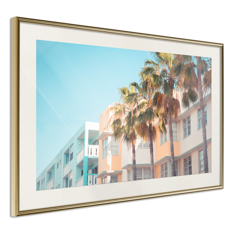 Wall Poster The City of Miami - Palm Trees and the Florida Coast Architecture in Summer in Pastels 144495 additionalImage 9