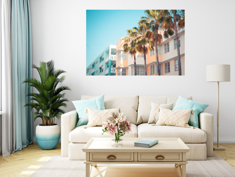 Wall Poster The City of Miami - Palm Trees and the Florida Coast Architecture in Summer in Pastels 144495 additionalImage 11