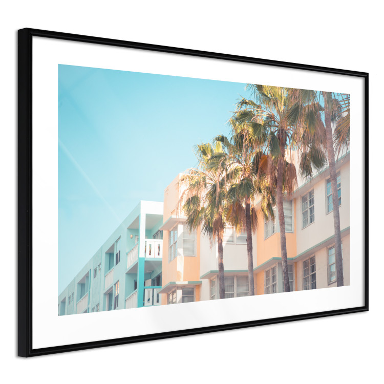 Wall Poster The City of Miami - Palm Trees and the Florida Coast Architecture in Summer in Pastels 144495 additionalImage 10