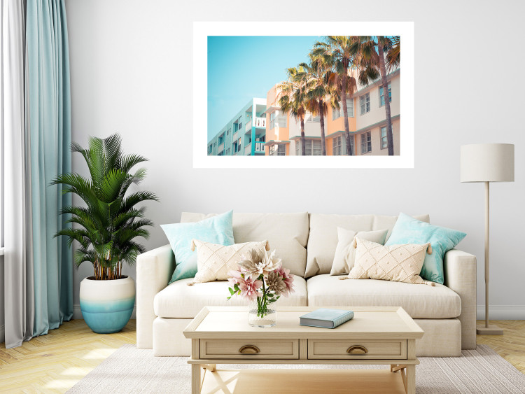 Wall Poster The City of Miami - Palm Trees and the Florida Coast Architecture in Summer in Pastels 144495 additionalImage 16