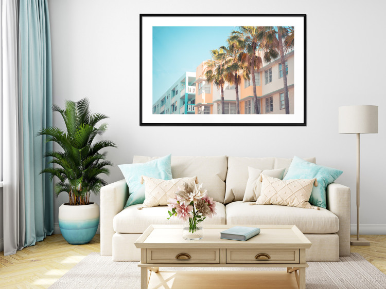 Wall Poster The City of Miami - Palm Trees and the Florida Coast Architecture in Summer in Pastels 144495 additionalImage 17