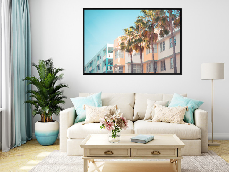 Wall Poster The City of Miami - Palm Trees and the Florida Coast Architecture in Summer in Pastels 144495 additionalImage 14