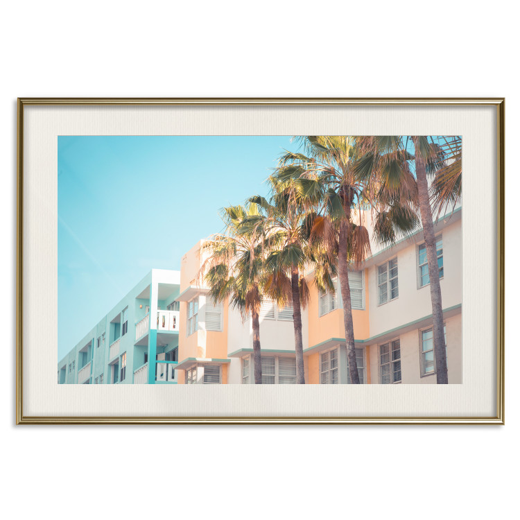 Wall Poster The City of Miami - Palm Trees and the Florida Coast Architecture in Summer in Pastels 144495 additionalImage 27