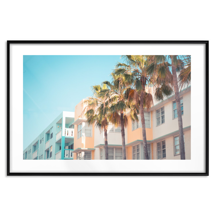 Wall Poster The City of Miami - Palm Trees and the Florida Coast Architecture in Summer in Pastels 144495 additionalImage 25