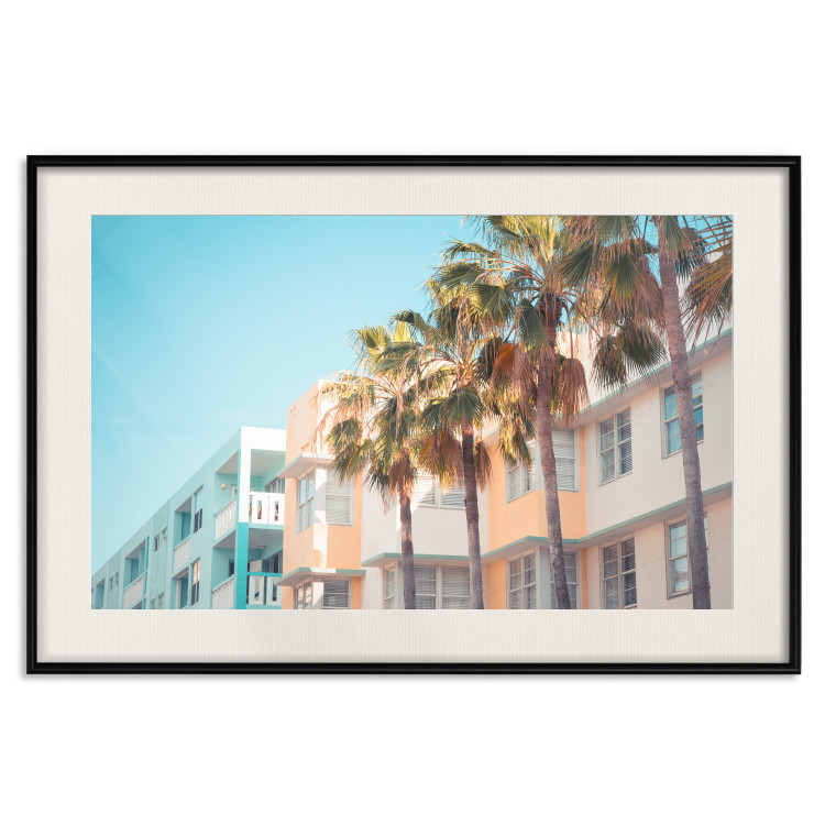 Wall Poster The City of Miami - Palm Trees and the Florida Coast Architecture in Summer in Pastels 144495 additionalImage 24