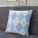Decorative Microfiber Pillow Composition of quadrangles - composition in shades of white and blue cushions 146995 additionalThumb 2