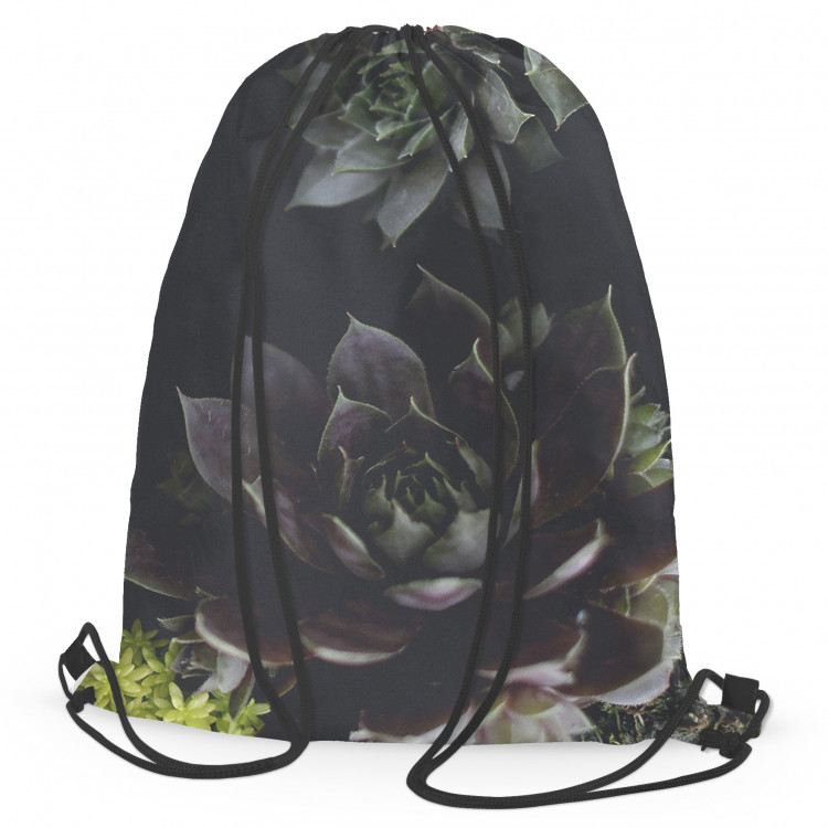 Backpack Nocturnal rose - floral composition of succulents with rich detailing 147395