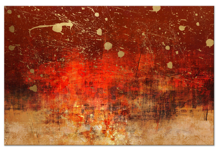 Canvas Etude of Color - Abstract Background in Gold and Red Colors 148795