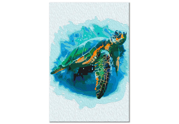 Paint by Number Kit Underwater Elegance - Swimming Turtle Among Marine Fauna 149795 additionalImage 4