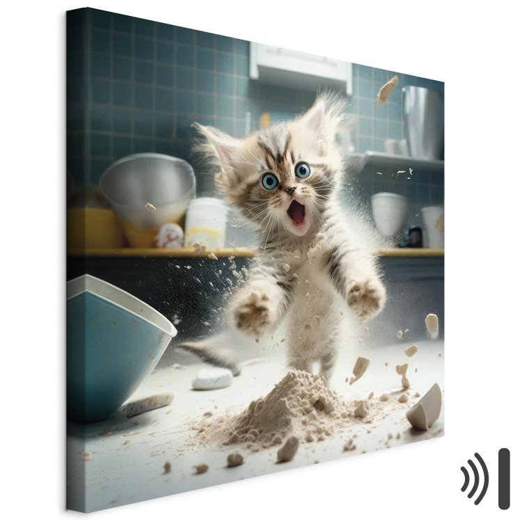 Canvas AI Maine Coon Cat - Scared Animal at Kitchen Work - Square 150095 additionalImage 8