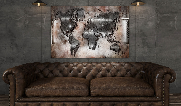 Large canvas print Silver Map [Large Format] 150695 additionalImage 5